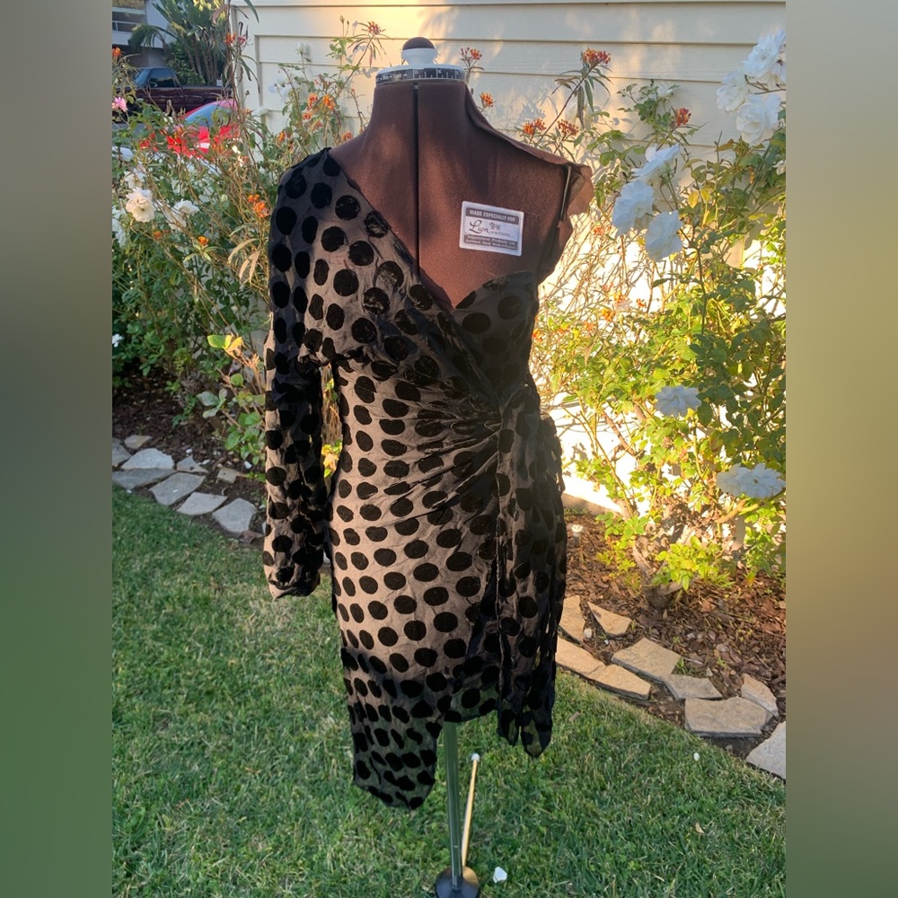 Free People Polka Dot Black Asymmetric Dress